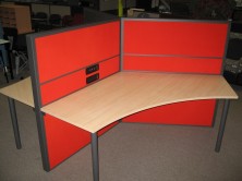 120 Degree Ecotech Tops, Mounted To Screens With Round Legs And Desk Brackets